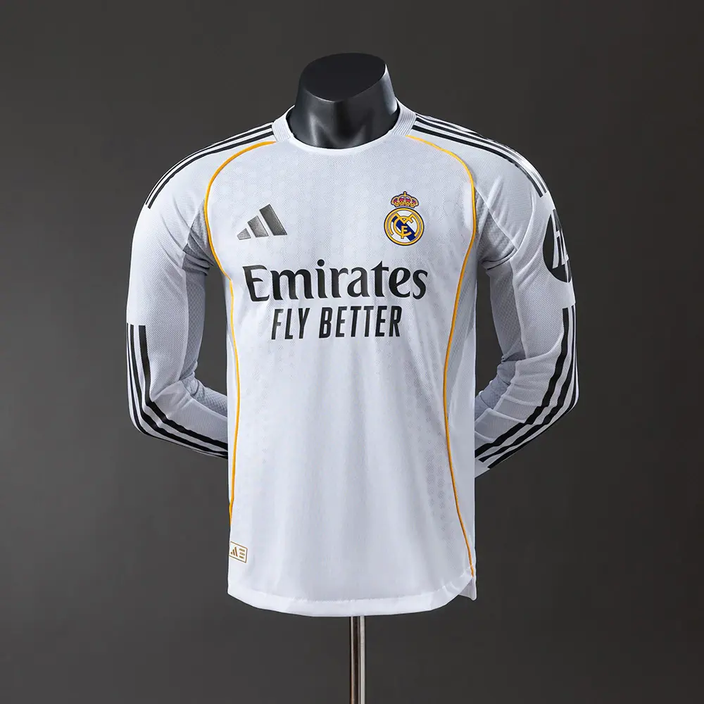 Camisa Real Madrid 25/26 - Jogador Manga Longa Adidas - Branca