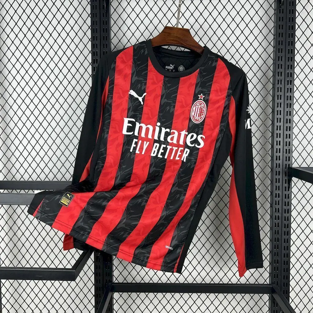 Camisa Milan Manga Longa 25/26 - Vermelha