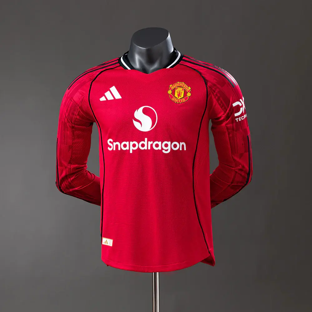 Camisa Manchester united 25/26 - Jogador Manga Longa Adidas - Vermelha