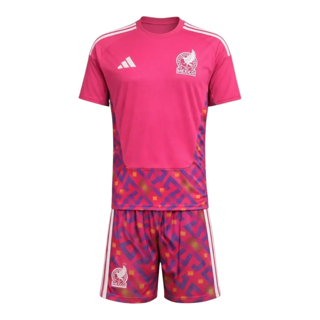 Kit Infantil Seleção México Goleiro I 26/27 - Adidas - Rosa — imagem 1