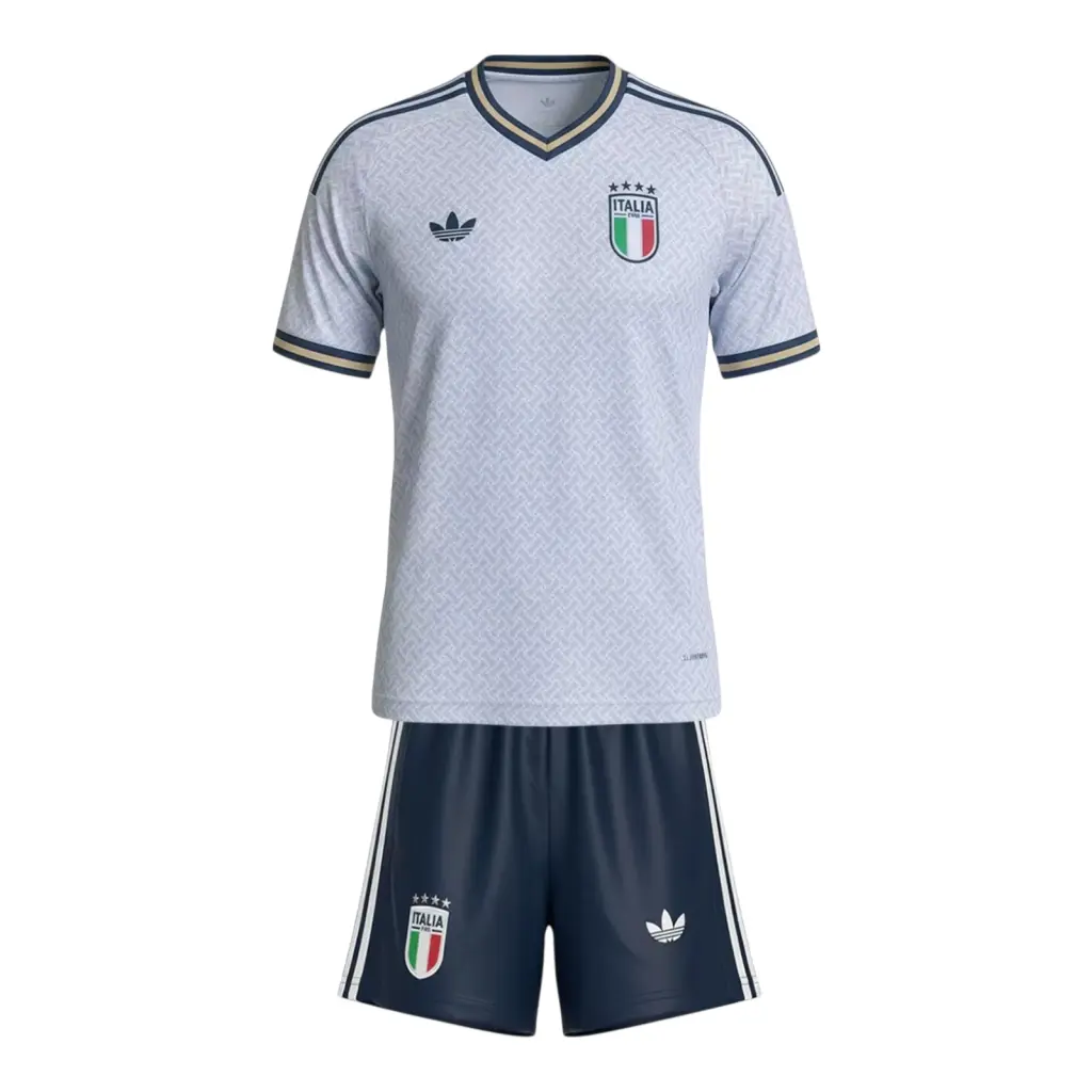 Kit Infantil Seleção Itália II 26/27 - Adidas - Branco com detalhes em azul — imagem 1