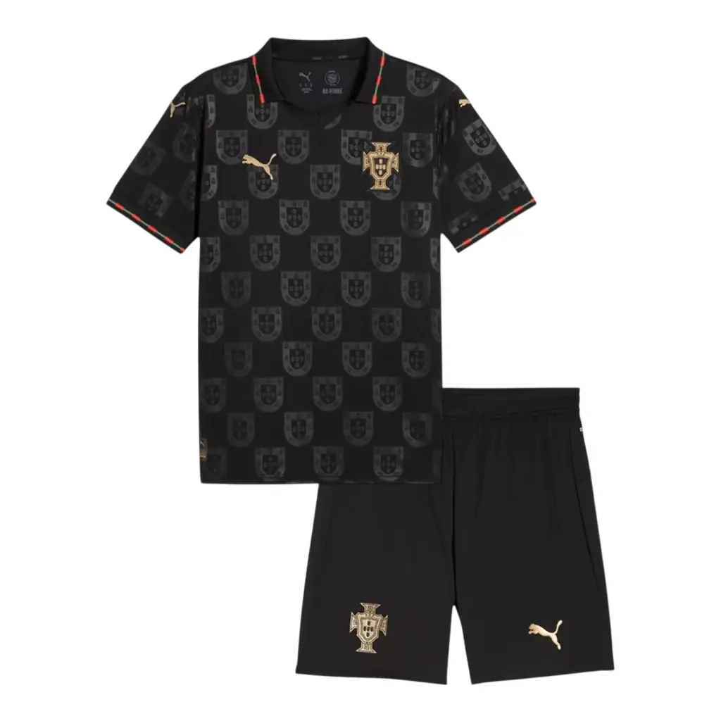 Kit Infantil Seleção Portugal Edição especial Pantera Negra 26/27 - Puma - Preto — imagem 1