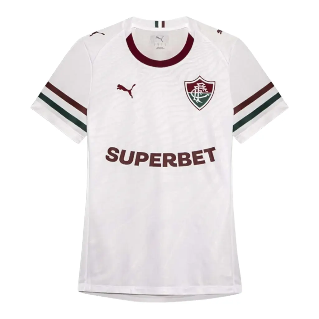 Camisa Fluminense II 26/27 - Torcedor Puma Feminina - Branca com detalhes em vermelho e verde