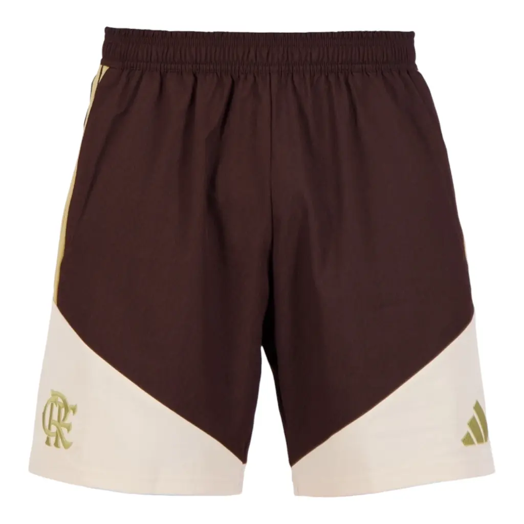 Short Flamengo Treino 26/27 - Masculino Adidas - Marrom e bege — imagem 1