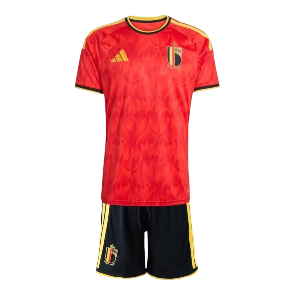 Kit Infantil Seleção Bélgica I 26/27 - Adidas - Vermelho e preto — imagem 1