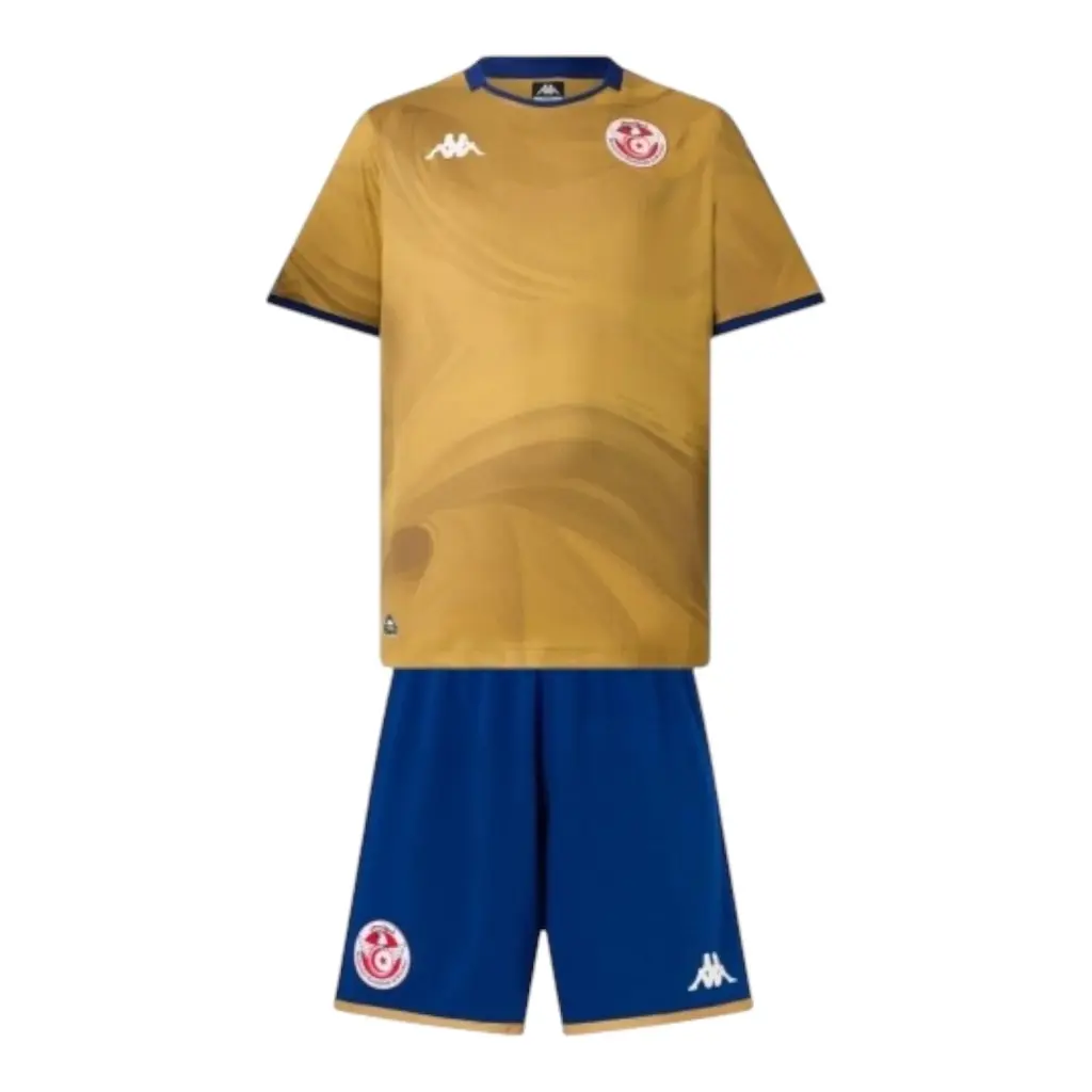 Kit Infantil Seleção Tunísia III 26/27 - Kappa - Dourado e azul — imagem 1