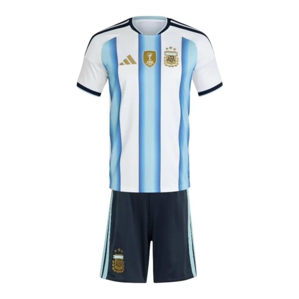 Kit Infantil Seleção Argentina I 26/27 - Adidas - Branco e azul — imagem 1
