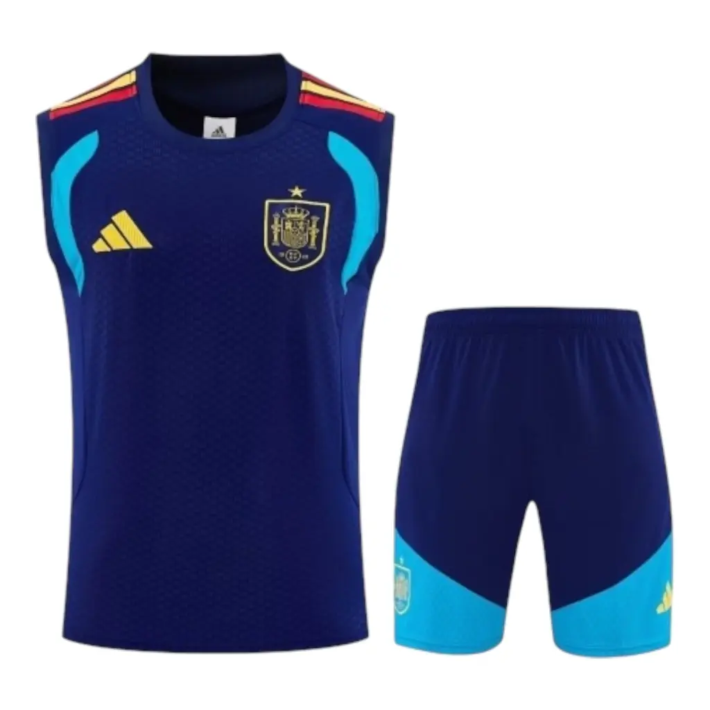 Kit Treino adulto - Camisa e Shorts - Seleção Espanha Adidas 26/27 - Azul — imagem 1