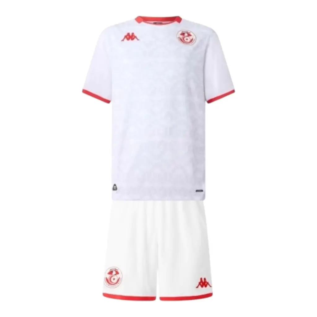 Kit Infantil Seleção Tunísia II 26/27 - Kappa - Branca com detalhes em vermelho — imagem 1