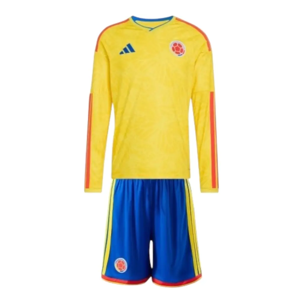 Kit Infantil Seleção Colômbia I 26/27 manga longa - Adidas - Amarelo e azul — imagem 1