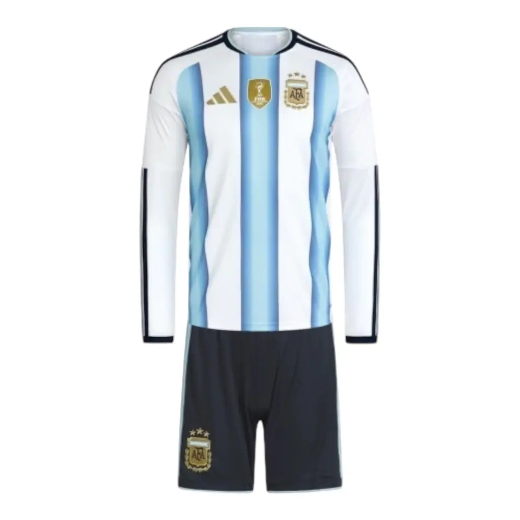 Kit Infantil Seleção Argentina I 26/27 manga longa - Adidas - Branco e azul — imagem 1