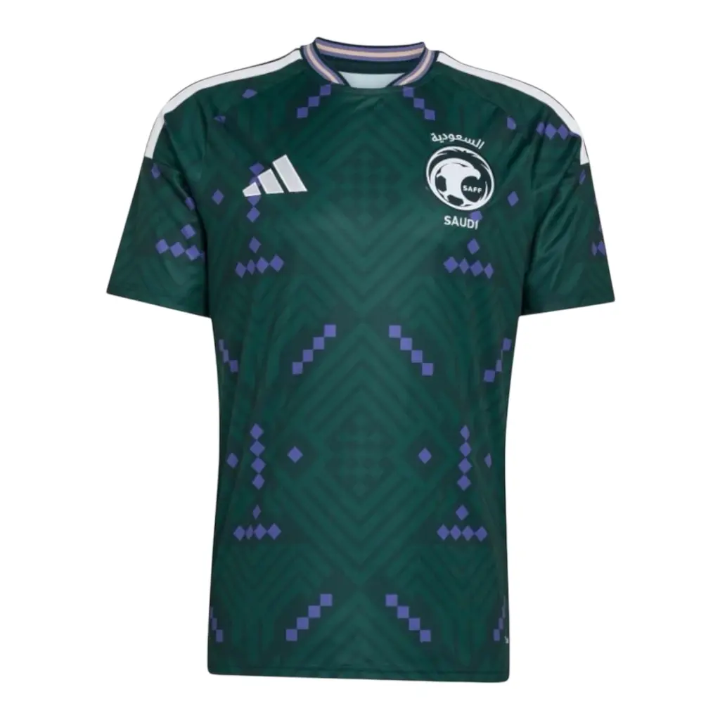 Camisa Arábia Saudita I 26/27 - Torcedor Adidas Masculina - Verde com detalhes em roxo