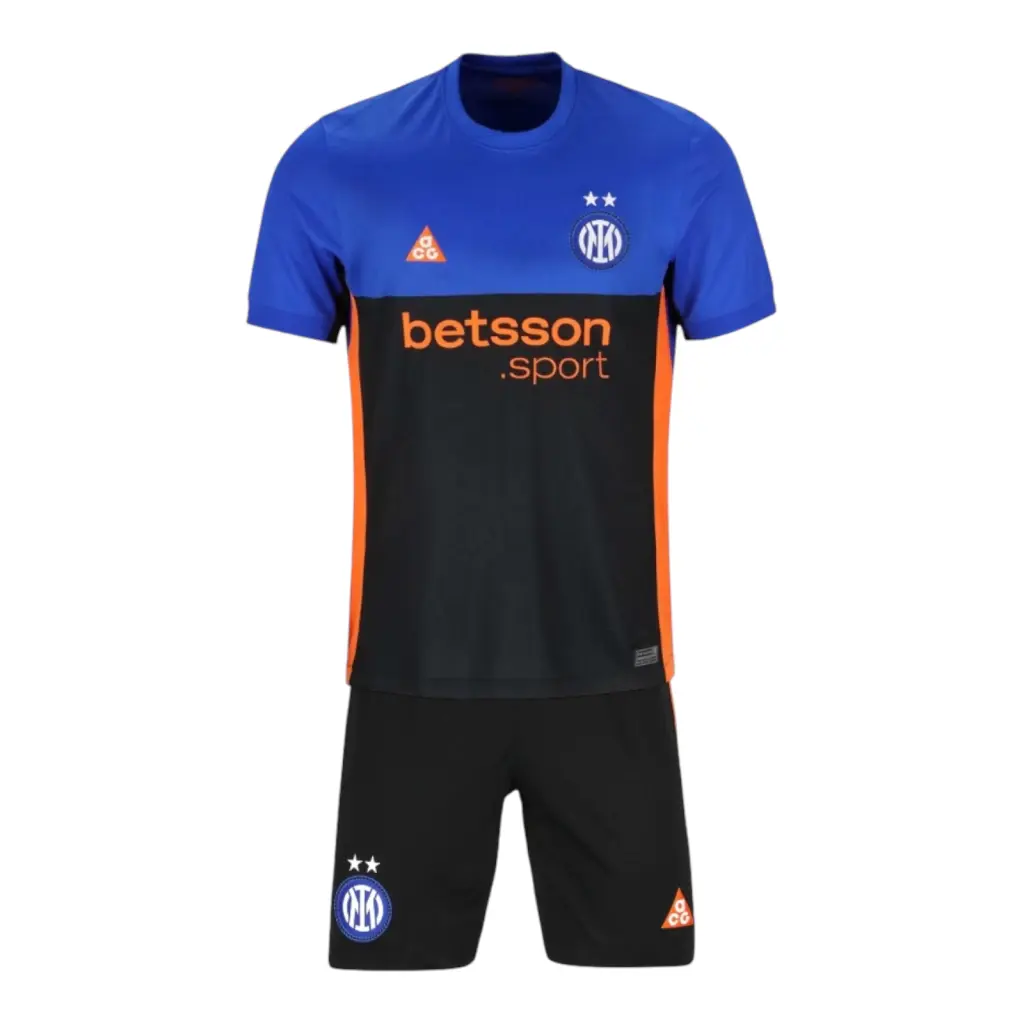 Kit Infantil Inter de Milão IV 26/27 - Nike ACG - Azul e preto com detalhes em laranja — imagem 1