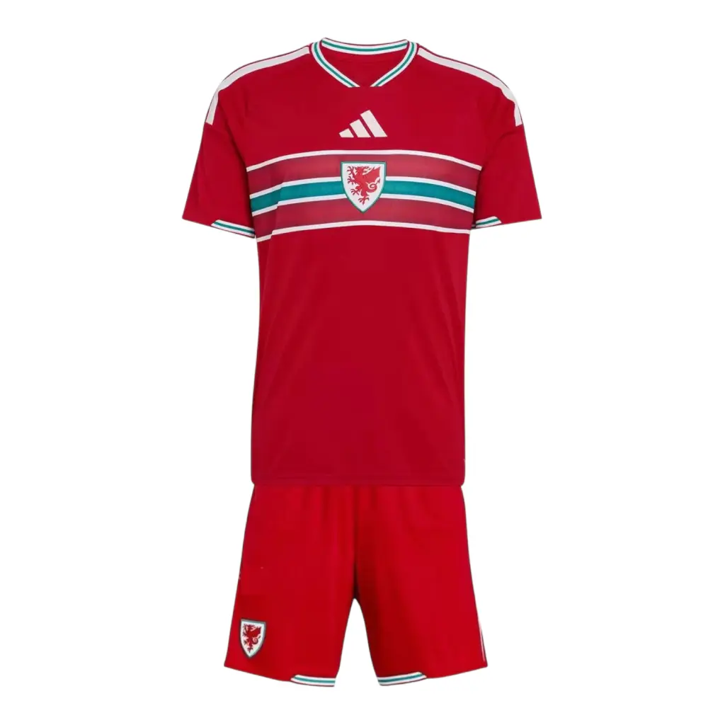 Kit Infantil Seleção País de Gales I 26/27- Adidas - Vermelho — imagem 1