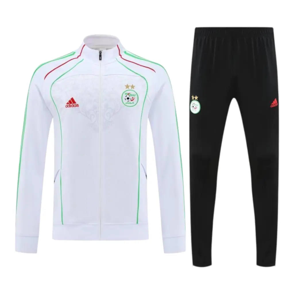 Conjunto Seleção Argélia Treino 26/27 - Masculino Adidas - Branco e verde — imagem 1