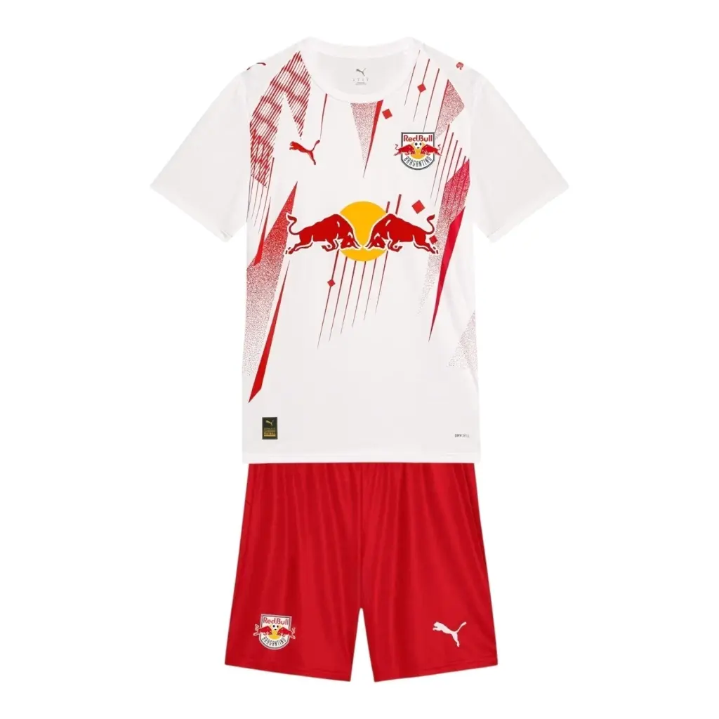 Kit Infantil Red Bull Bragantino I 26/27 - Puma - Branco e vermelho