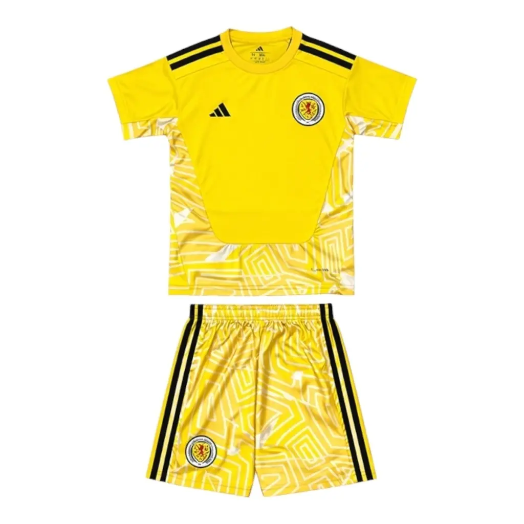 Kit Infantil Seleção Escócia Goleiro 26/27 - Adidas - Amarelo