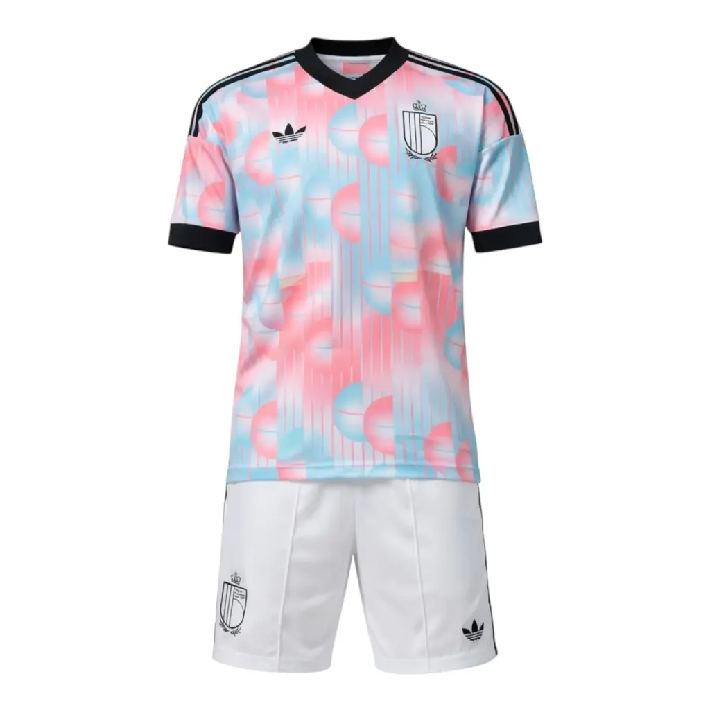 Kit Infantil Seleção Bélgica II 26/27 - Adidas - Azul e rosa — imagem 1