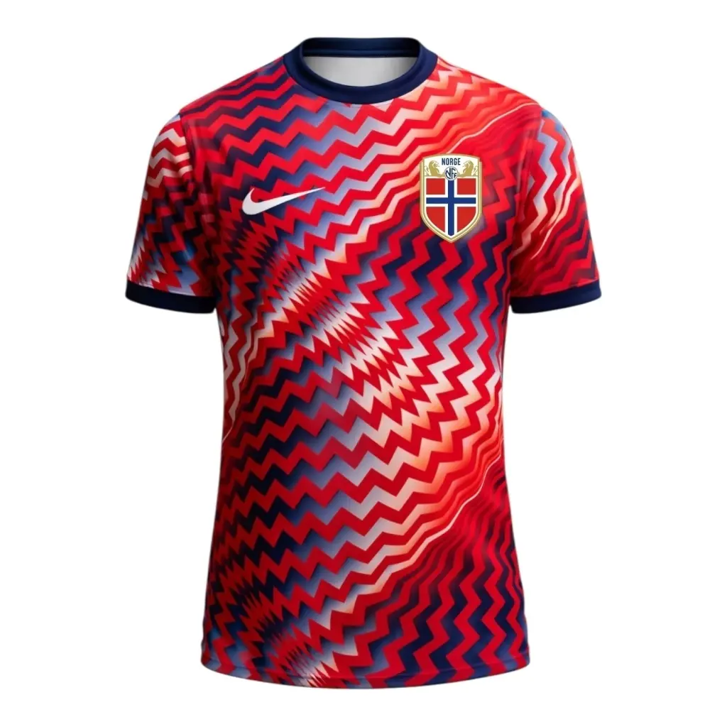 Camisa Seleção Noruega Pré-jogo 26/27 - Torcedor Nike Masculina - Azul e vermelha — imagem 1