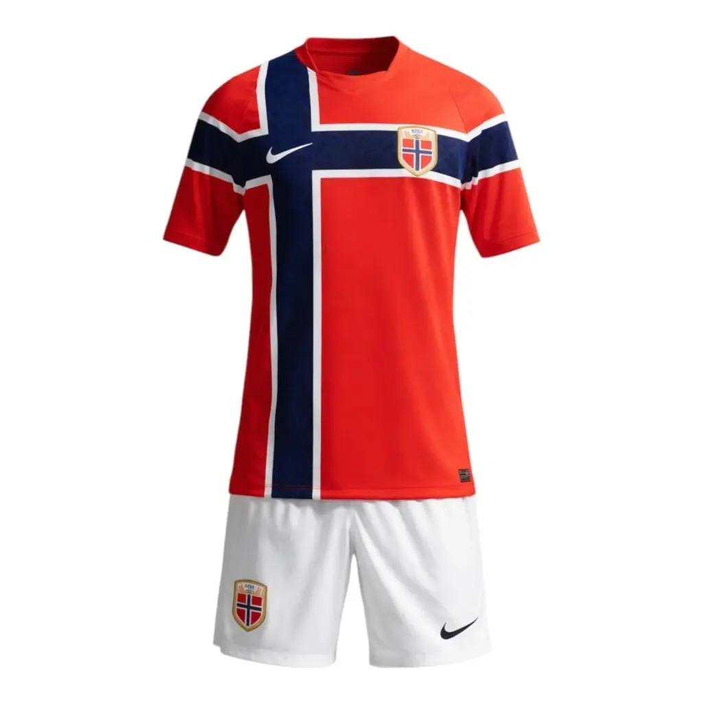 Kit Infantil Seleção Noruega I 26/27 - Nike - Vermelho e branco — imagem 1