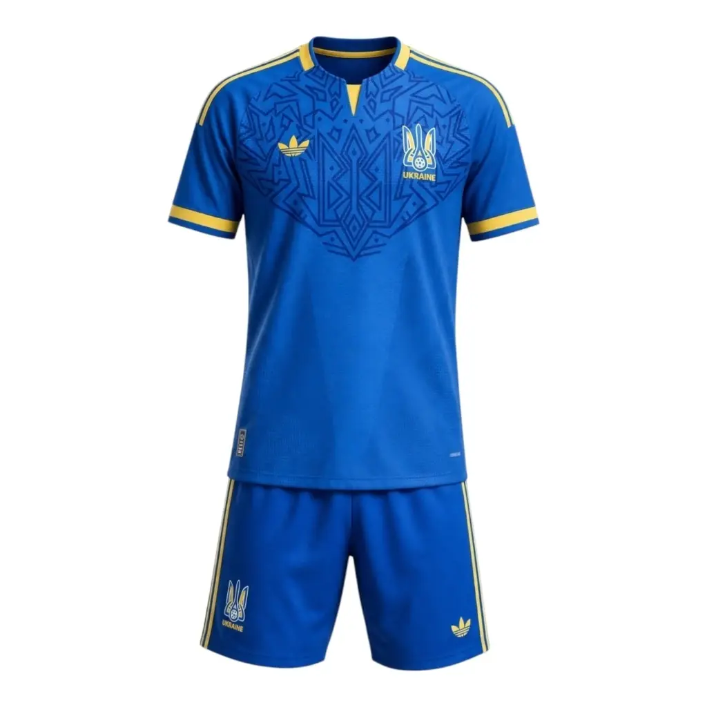 Kit Infantil Seleção Ucrânia II 26/27 - Adidas - Azul — imagem 1