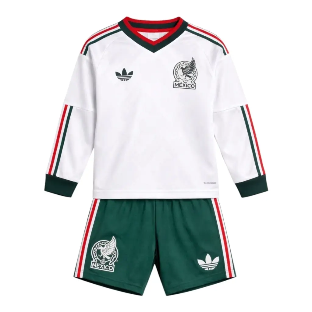 Kit Infantil Seleção México II 26/27 manga longa - Adidas - Branco e verde — imagem 1