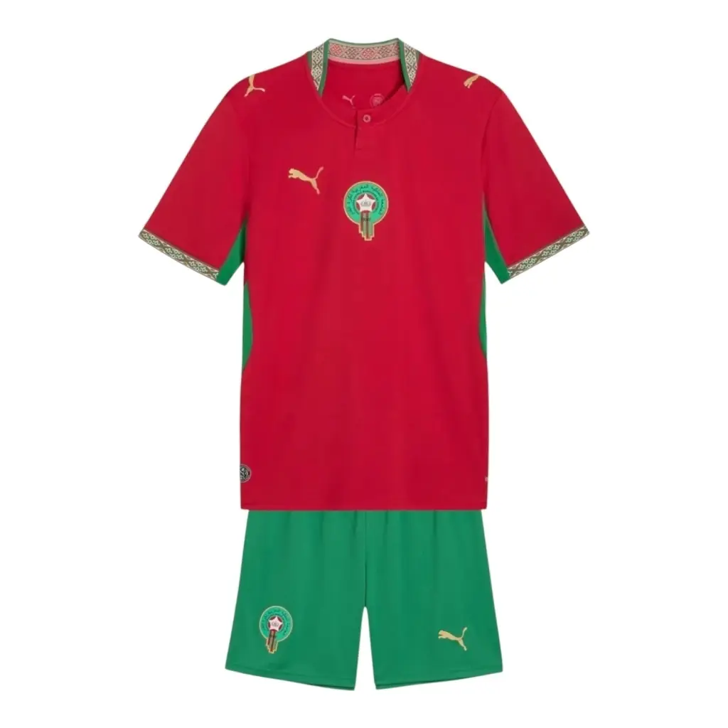 Kit Infantil Seleção Marrocos I 26/27 - Puma - Vermelho e verde — imagem 1