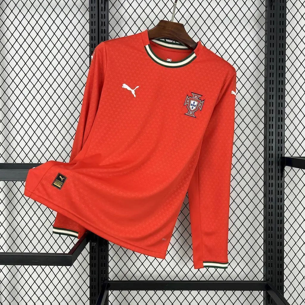 Camisa Seleção Portugal Manga Longa 2025 - Vermelha — imagem 1