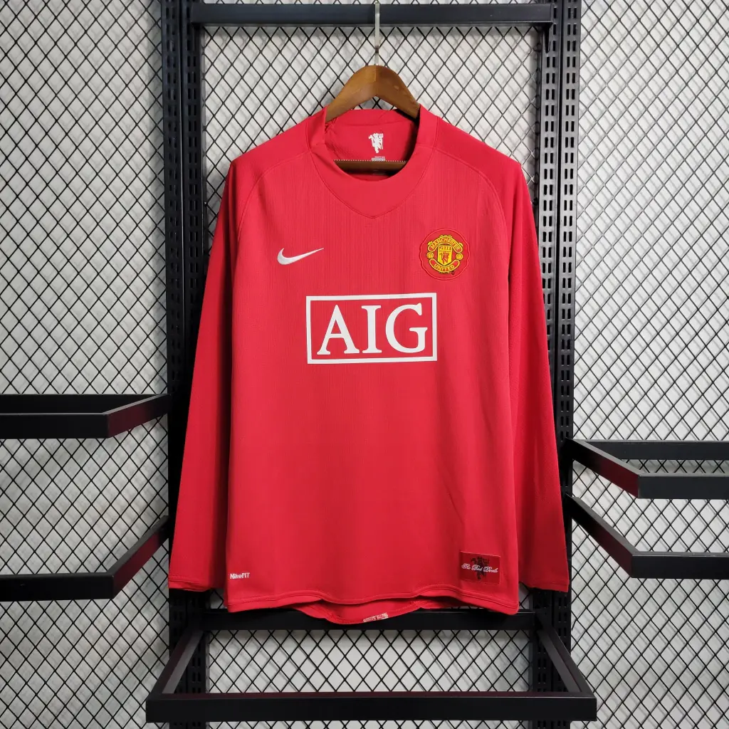 Camisa Manchester united Retrô away 07/08 - Manga longa - preto — imagem 1