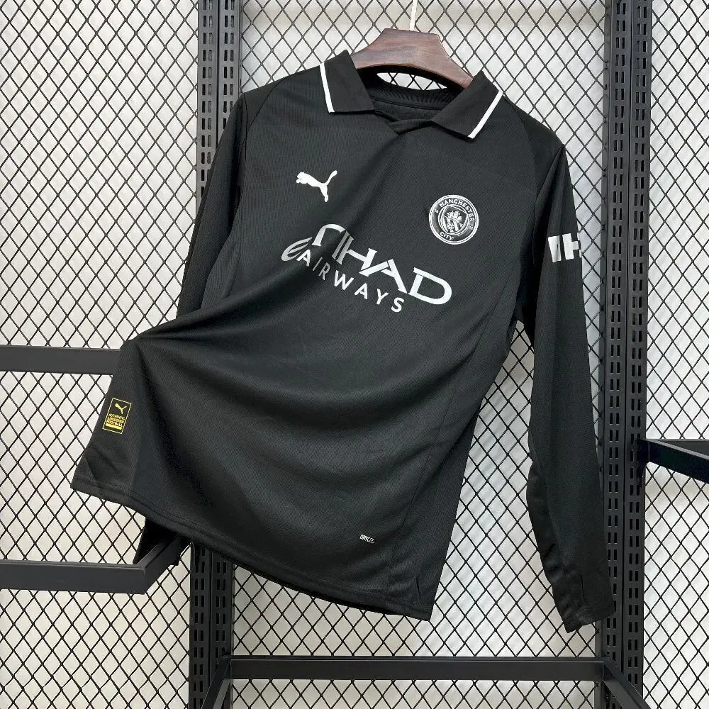 Camisa Manchester city Manga Longa 25/26 - Preto — imagem 1