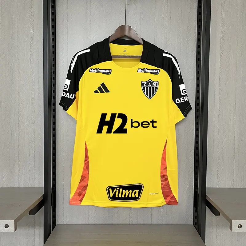 Camisa Atlético Mineiro Treino Amarela Todos Patrocínios 25/26 - Adidas Torcedor Masculina