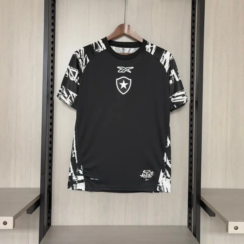 Camisa Botafogo Pré-Jogo 25/26 - Torcedor Reebok Masculino - Preto