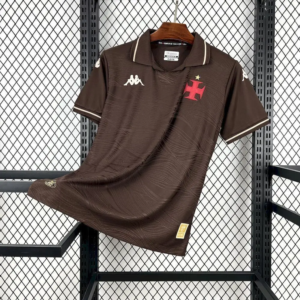Camisa Home Vasco da Gama III - 25/26 Kappa Torcedor Masculina Marrom