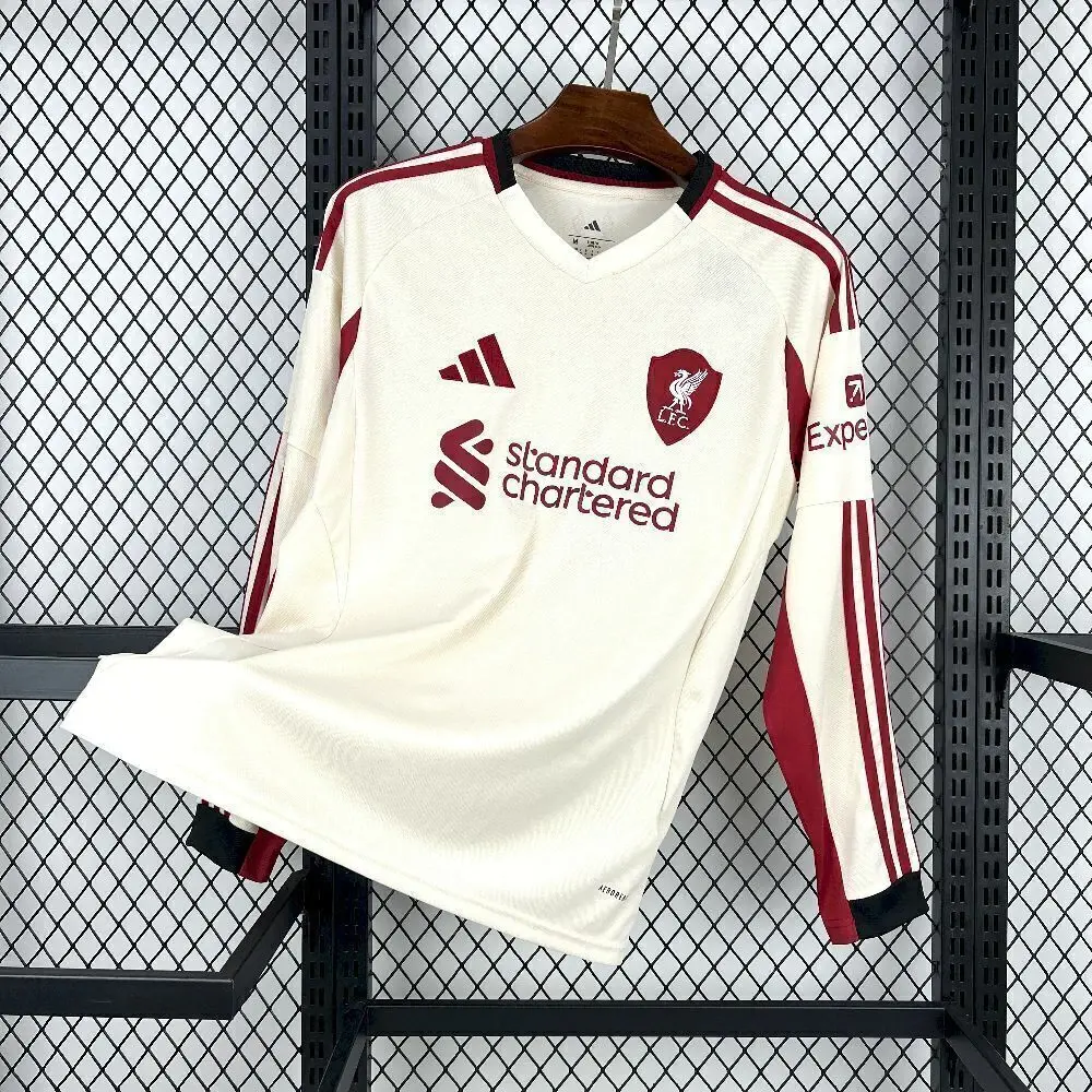 Camisa Liverpool Away Manga Longa 25/26 - Branca — imagem 1