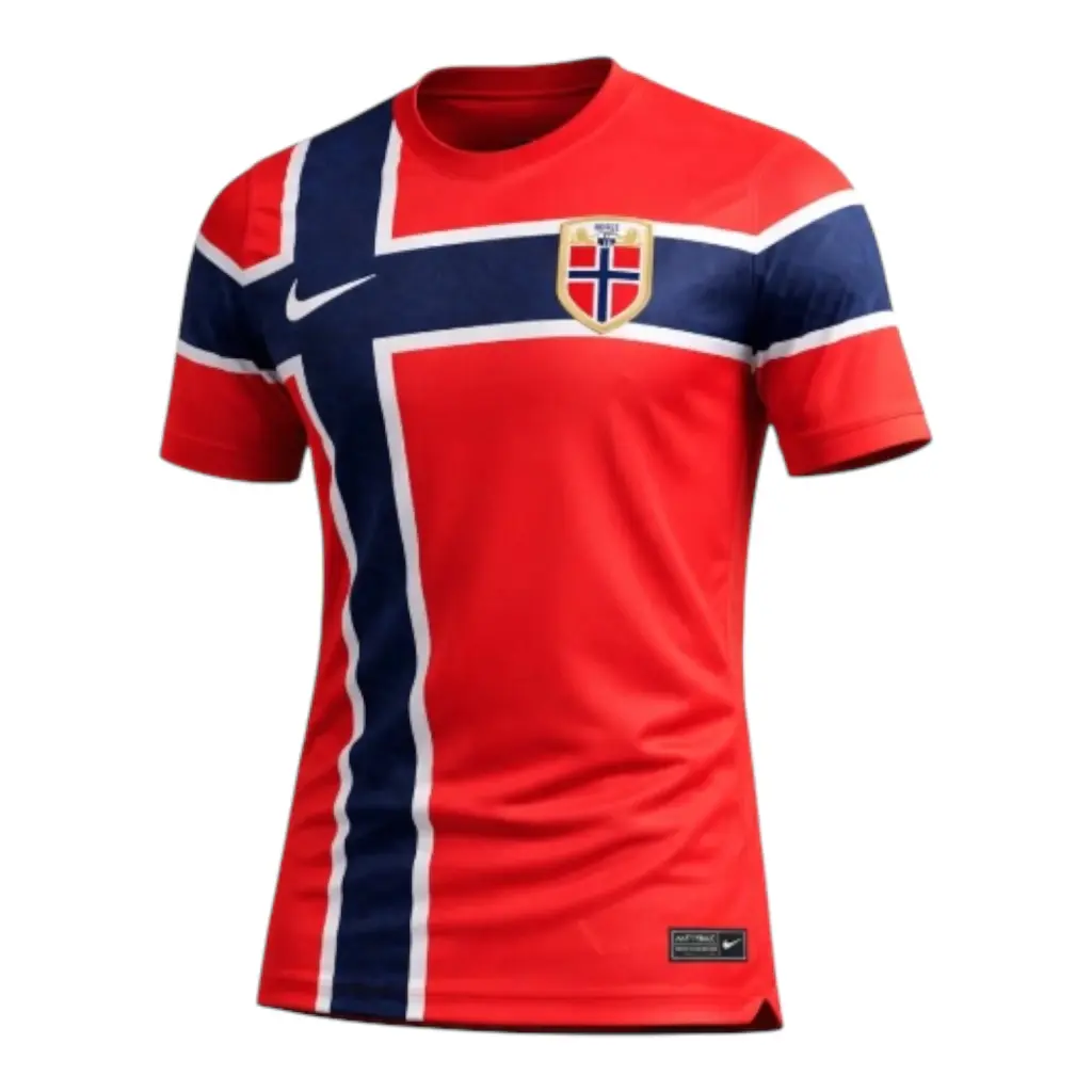 Camisa Seleção Noruega I 26/27 - Torcedor Nike Masculina - Vermelha com detalhes em azul — imagem 1