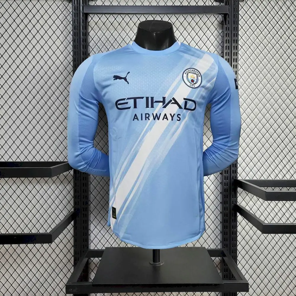 Camisa Manchester city 25/26 - Jogador Manga Longa Puma - Azul